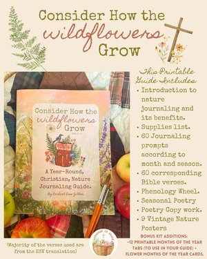 Consider How the Wildflowers Grow Christian Nature Journal Guide by Rachael Rose Zoller Nature Study Homeschool PRINTABLE KIT