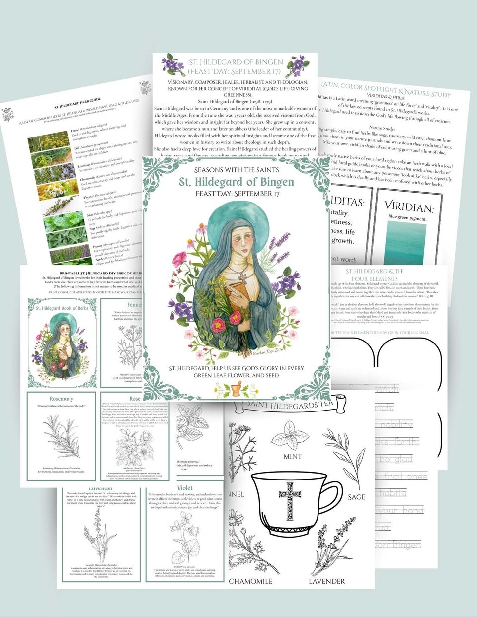 St. Hildegard of Bingen | Seasons with the Saints Homeschool Printable 