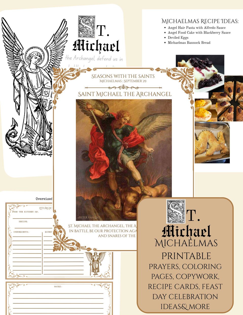 Catholic Liturgical Michaelmas St. Michael the Archangel Homeschool Printable