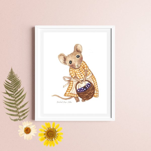 Hazel Mouse 4x6" print