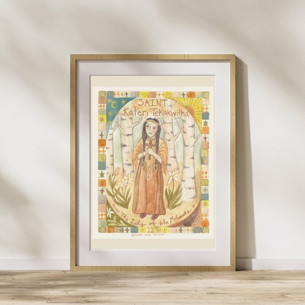 St. Kateri Fine Art Print Catholic Saint Art patron saint gift