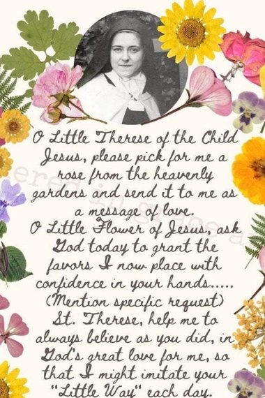 Saint Therese of Lisieux Little Flower Catholic Art Prayer Faith Journal Junk Journal Printable PDF Digital Download, 8x10, 5x7, standard TN